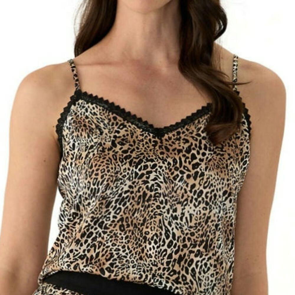 The Limited XL Leopard Cami Lace Trim Silky NWT